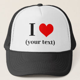 Hat Custom I heart (Ihr Text) - Truckerkappe