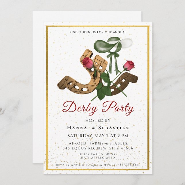 Hat Derby Party Invitation Einladung (Vorne/Hinten)
