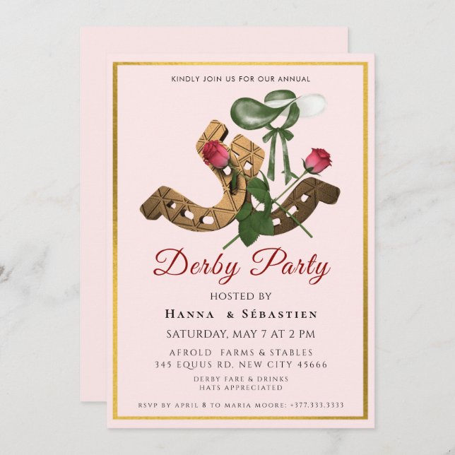 Hat Derby Party Invitation Einladung (Vorne/Hinten)