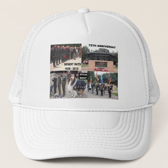 Hat Desert Rat 75-jährige Jubiläumsfeiern Truckerkappe (Vorderseite)