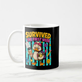 Hat die erste Woche lustige Gans zurück zur Schule Kaffeetasse