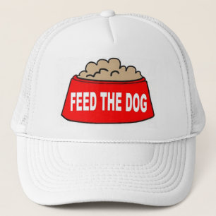 Hat Dog Food Bowl Red Fütterte den Hund Truckerkappe