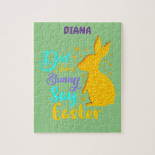 "HAT EINIGE BUNNY SAY EASTER " PUZZLE PERSONALISIE