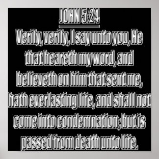 Hat ewiges Leben Johannes 5, 24 KJV Poster