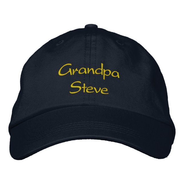 Hat - Grandpa with Name Bestickte Baseballkappe (Vorderseite)