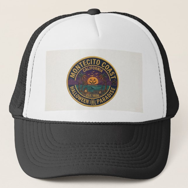 hat Halloween-Design Truckerkappe (Vorderseite)