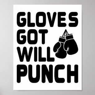 Hat Handschuhe, wird Boxer Sport Kraft Gym At Poster