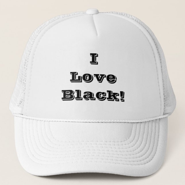 Hat I Liebe Black Truckerkappe (Vorderseite)