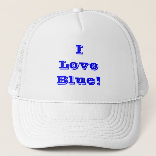 Hat I Liebe Blue Truckerkappe (Vorderseite)