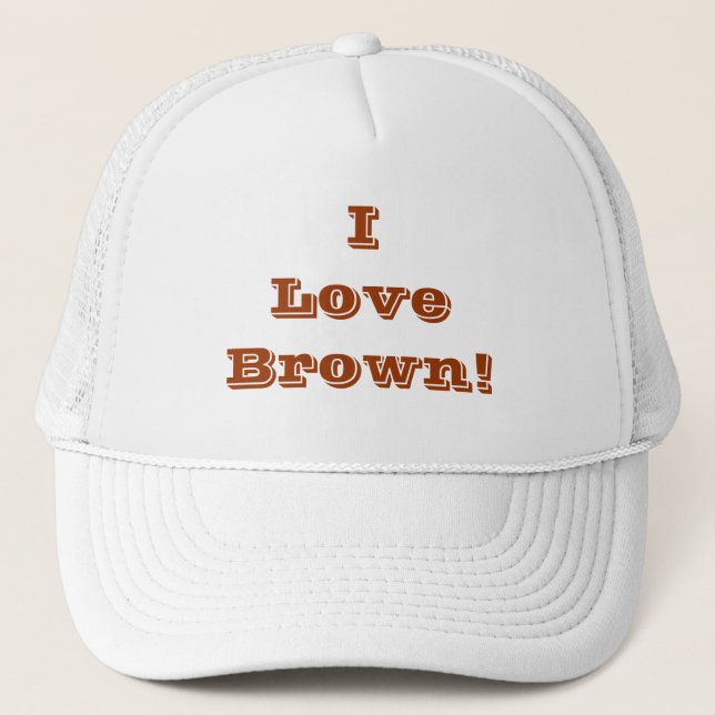 Hat I Liebe Brown Truckerkappe (Vorderseite)