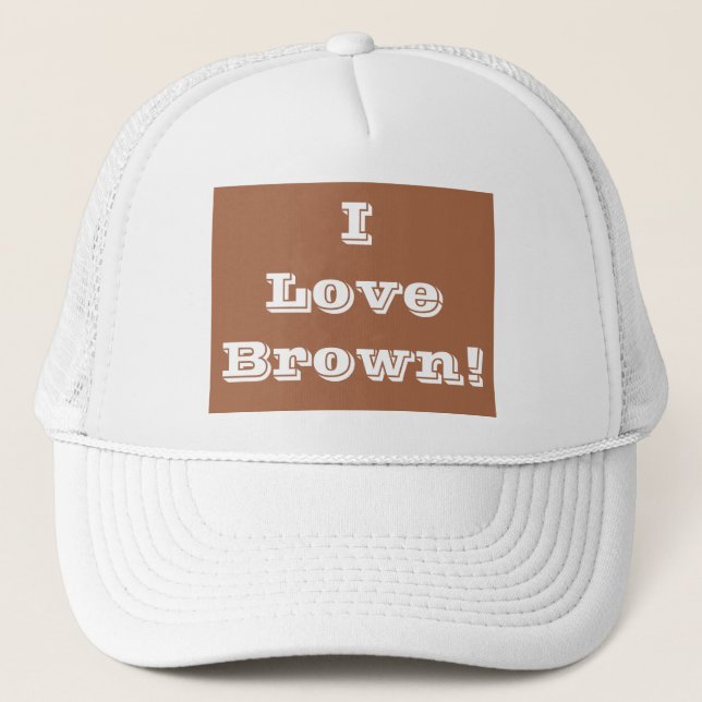 Hat I Liebe Brown Truckerkappe (Vorderseite)