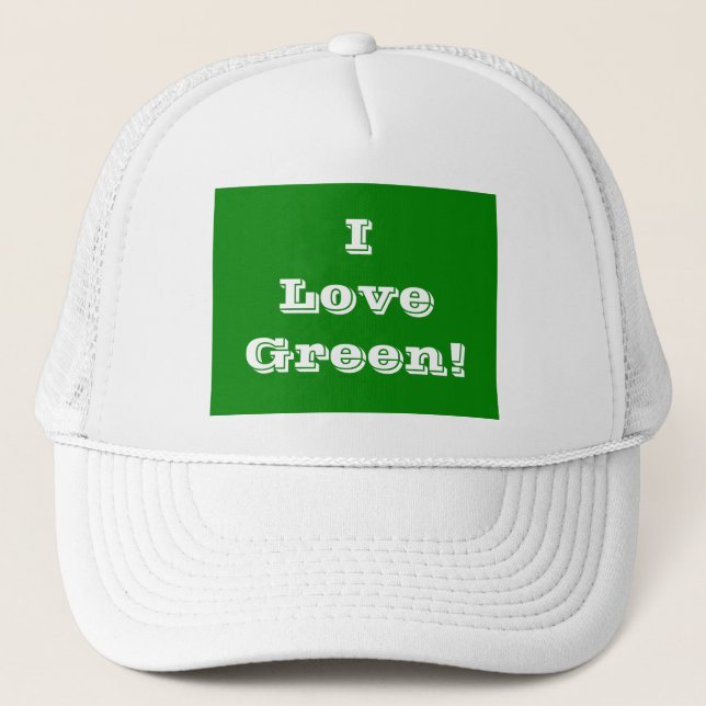 Hat I Liebe Green Truckerkappe (Vorderseite)