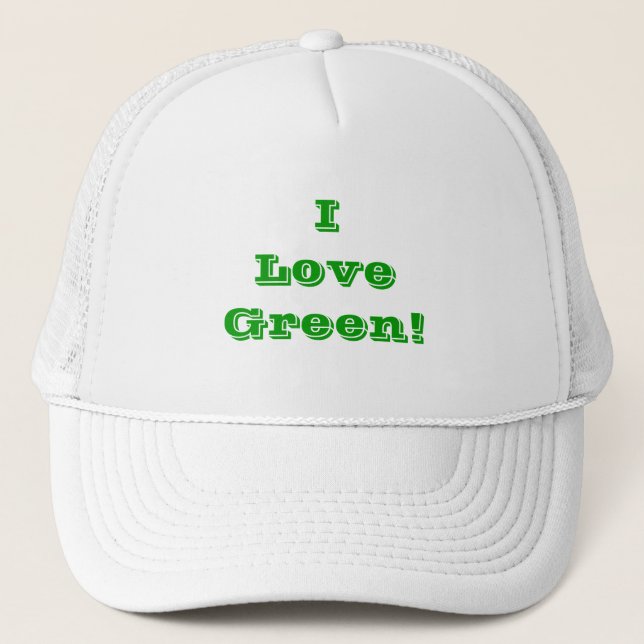 Hat I Liebe Green Truckerkappe (Vorderseite)