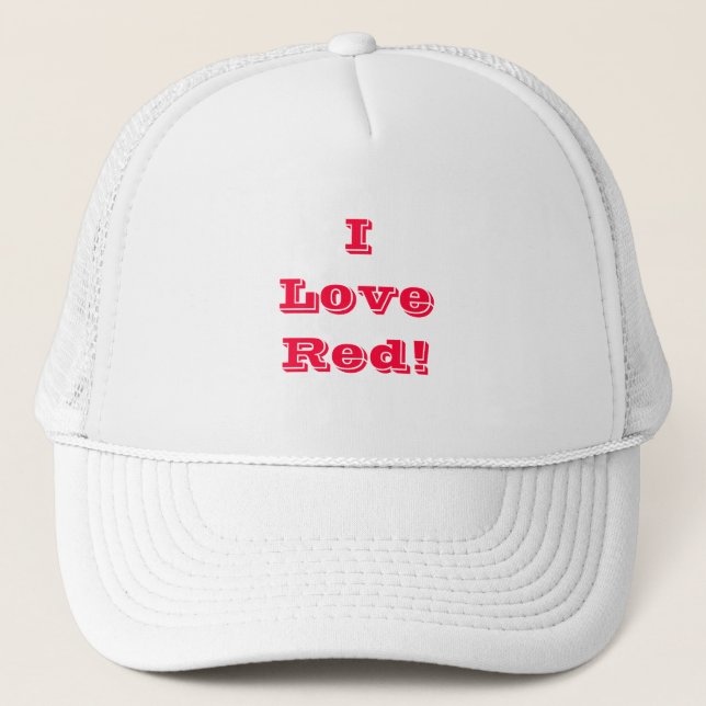Hat I Liebe Red Truckerkappe (Vorderseite)