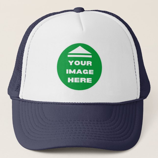 Hat - Ihr Image hinzufügen - Navy - Personalisiert Truckerkappe (Vorderseite)