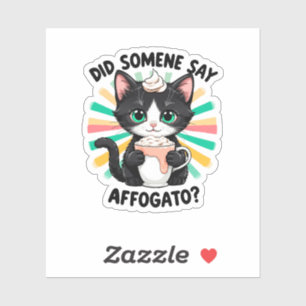 Hat jemand Affogato gesagt? Retro Coffee Cat affog Aufkleber