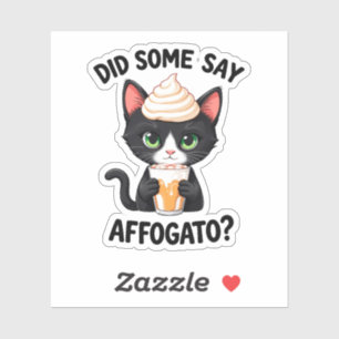 Hat jemand Affogato gesagt? Retro-Kaffeekatze   af Aufkleber