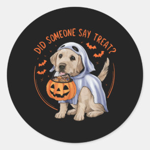 Hat jemand Leckerli gesagt_ Halloween Labrador Hun Runder Aufkleber