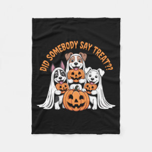 Hat jemand Leckerli gesagt Lustiger Halloween-Hund Fleecedecke