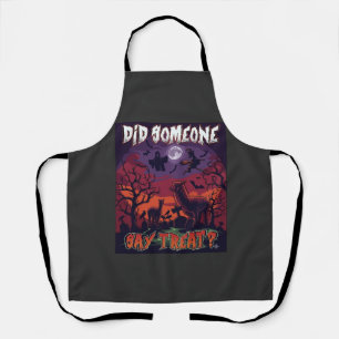 Hat jemand Leckerli Halloween Alpaka Hexe Mond ges Schürze