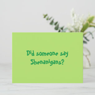Hat jemand Shenanigans gesagt? Happy Patricks Day Einladung