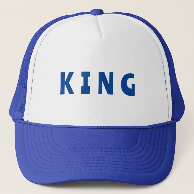 Hat King Cap Custom Text Trucker Hats oder Caps Truckerkappe (Vorderseite)