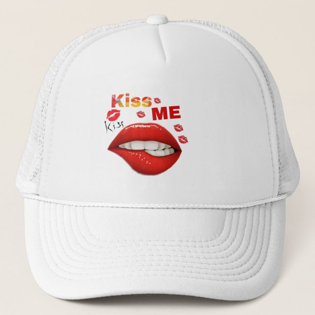 Hat Kiss mich Truckerkappe (Vorderseite)