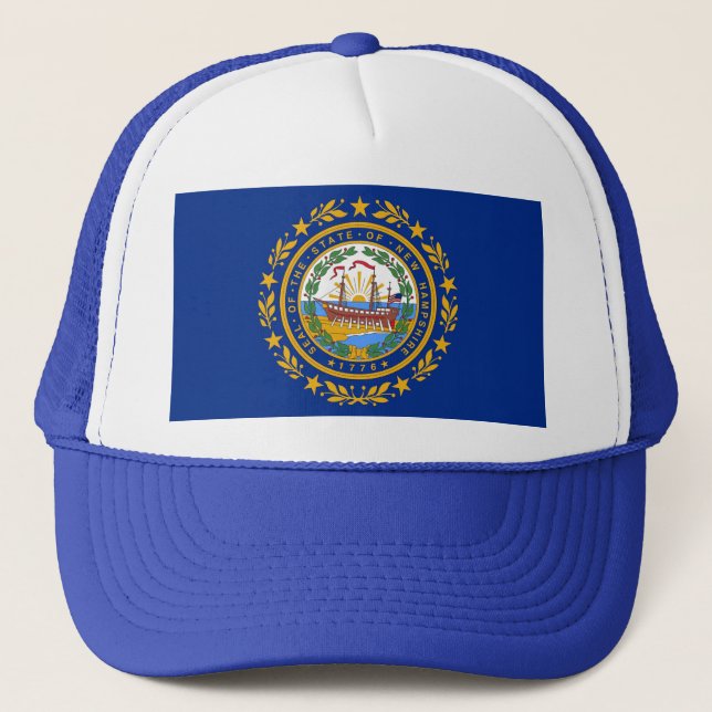Hat mit Flag von New Hampshire Staat - USA Truckerkappe (Vorderseite)