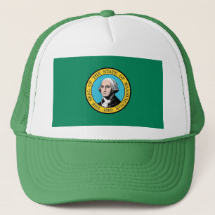 Hat mit Flagge von Washington Staat - USA Truckerkappe