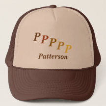 Hat - Name und Steppmonogramm (braun)