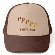 Hat - Name und Steppmonogramm (braun)