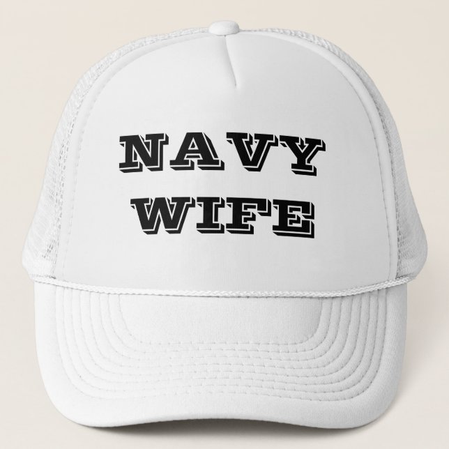 Hat Navy Ehefrau Truckerkappe (Vorderseite)