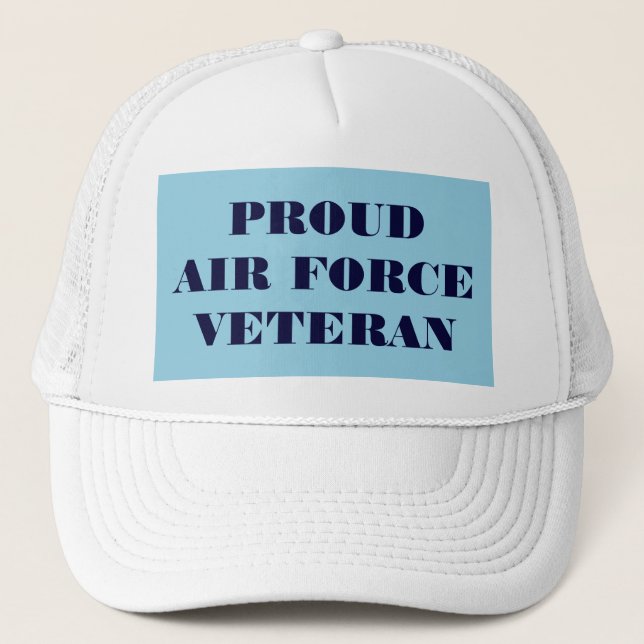 Hat Proud Air Force Veteran Truckerkappe (Vorderseite)