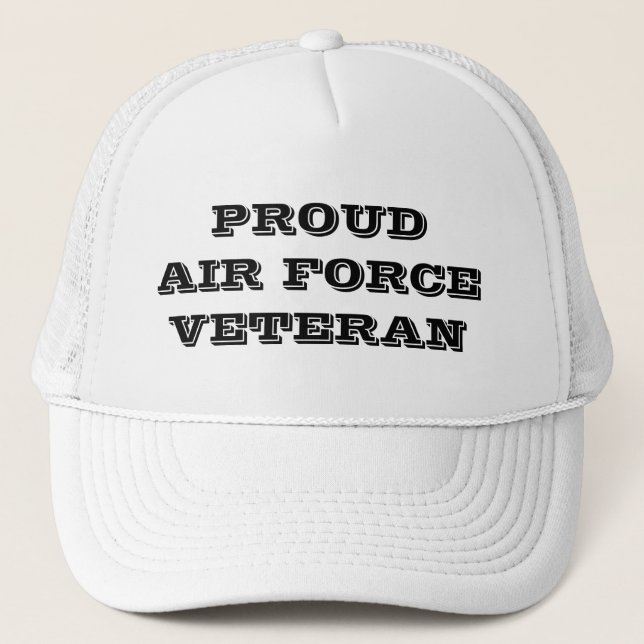 Hat Proud Air Force Veteran Truckerkappe (Vorderseite)