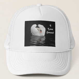 Hat schwimmen, ich Liebe Swans Truckerkappe