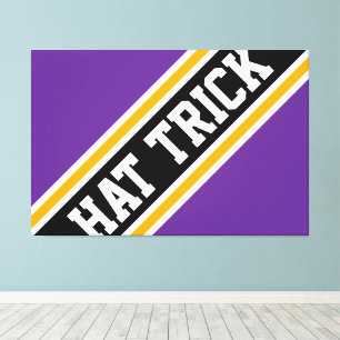 HAT TRICK Fun Athletic Bold Lila Black Stripes Leinwanddruck