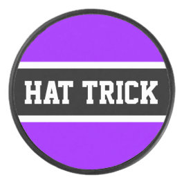 HAT TRICK Fun Helle Lila schwarze Streifen Eishockey Puck
