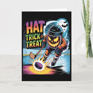 Hat Trick oder Streich Funny Eishockey Halloween K Karte
