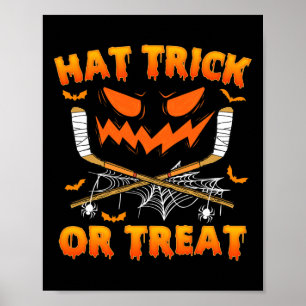Hat Trick oder Treat Fun Eishockey Halloween Costu Poster