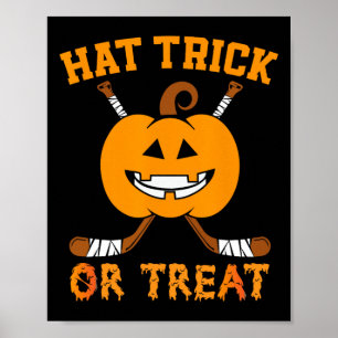 Hat Trick oder Treat Fun Eishockey Halloween Costu Poster