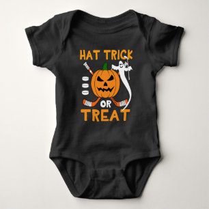 Hat Trick oder Treat Hockey Halloween Baby Strampler