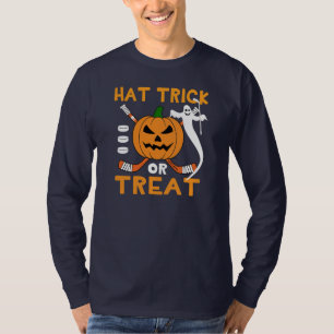 Hat Trick oder Treat Hockey Halloween T-Shirt