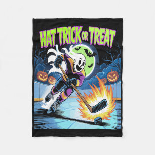 Hat Trick oder Treat Lustiger Eishockey-Geist Hall Fleecedecke