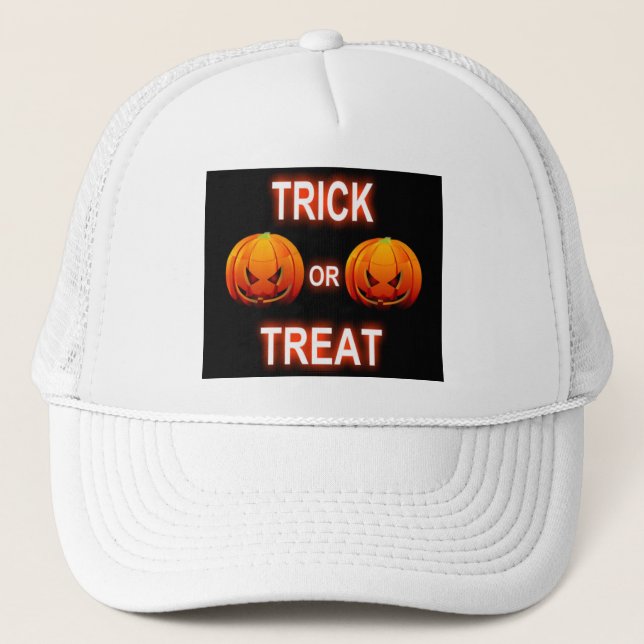 Hat Trick oder Treat Pumpkins Truckerkappe (Vorderseite)
