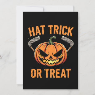 Hat Trick oder Treat Spooky Halloween Eishockey Einladung