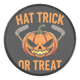 Hat Trick oder Treat Spooky Halloween Eishockey Puck