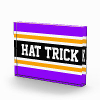 HAT TRICK Vivid Lila Black Yellow Hockey Streifen