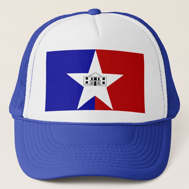Hat with Flag of San Antonio, Texas, USA Truckerkappe (Vorderseite)