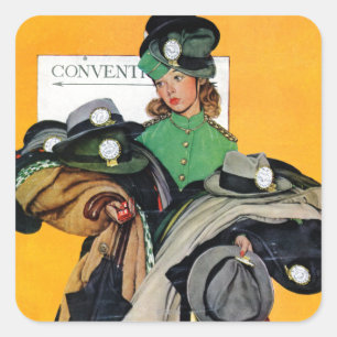 Hatcheck Girl Quadratischer Aufkleber