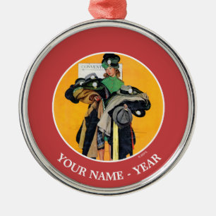Hatcheck Mädchen Silbernes Ornament